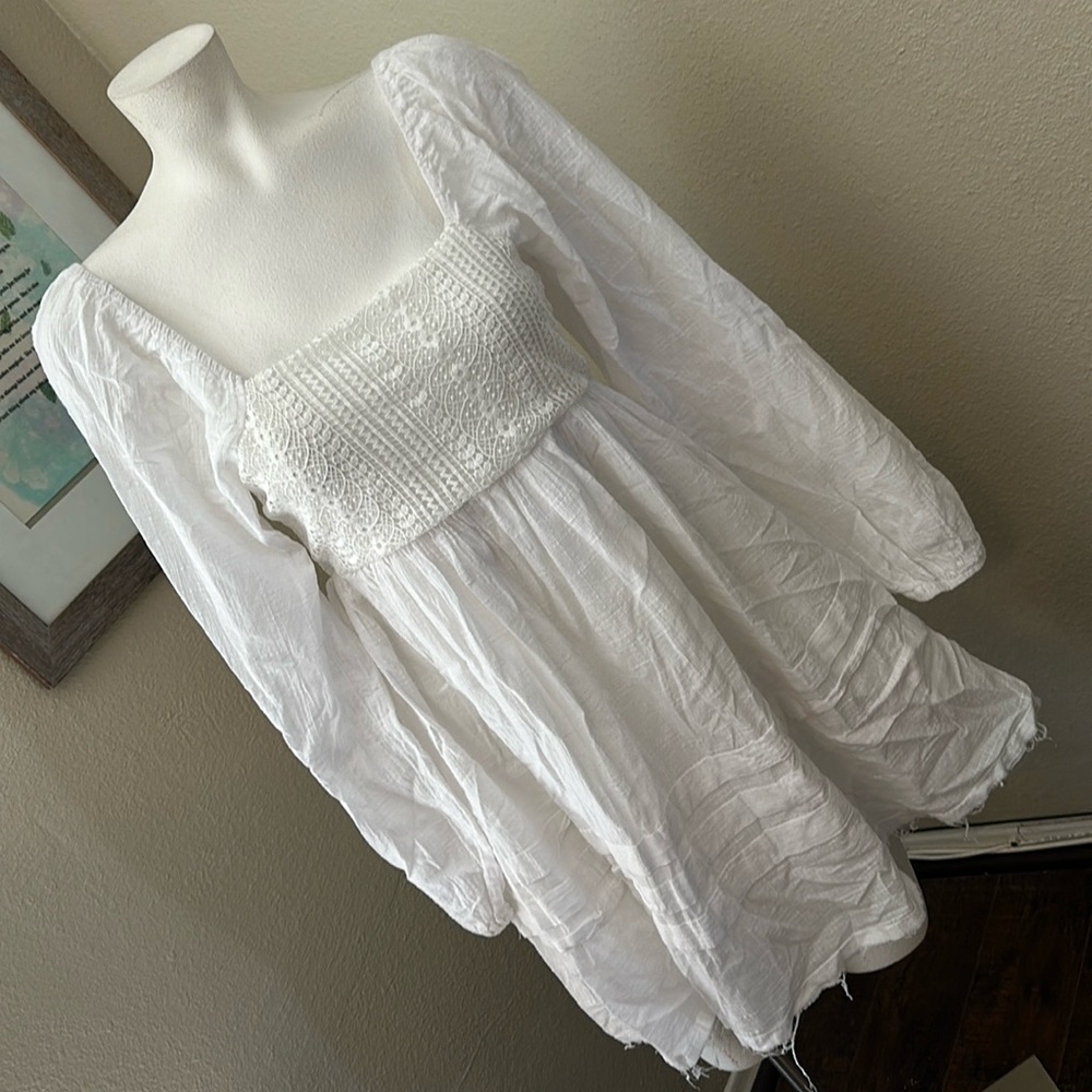 White Boho Style Dress by Pink Lily Size S - Picture 1 of 4